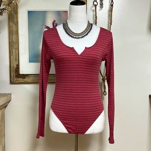 Long sleeve cotton/rayon:spandex body suit, NEVER WORN!